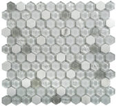Hexagon White Glass Mosaic | Alita Tile