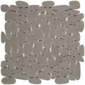 Light Grey Sliced Reconstituted Pebble Interlocking Mosaic | Alita Tile