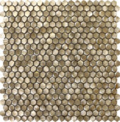 Medium Hexagon Gold Aluminum Mosaic | Alita Tile