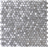 Medium Hexagon Silver Aluminum Mosaic | Alita Tile