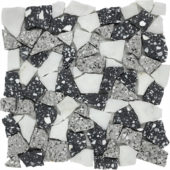 Mini Opus Terrazzo Marble White Grey Black Mix Mosaic | Alita Tile