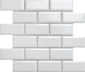 Mini Subway White Glazed Porcelain Interlocking Mosaic 2"X4" | Alita Tile