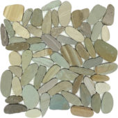 Mix Golden Sliced Matte Pebble Interlocking Mosaic | Alita Tile