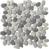 Mix Grey Reconstituted Pebble Interlocking Mosaic | Alita Tile