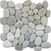 Mix Grey/Beige Rectified Matte Pebble Interlocking Mosaic | Alita Tile