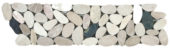 Mix Grey/Beige/Black Rectified Matte Pebble Interlocking Border | Alita Tile