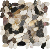 Mix Sliced Polished Pebble Interlocking Mosaic | Alita Tile