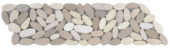 Mix White/Beige Sliced Matte Pebble Interlocking Border | Alita Tile