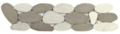 Mix White/Beige Xl Sliced Matte Pebble Interlocking Border | Alita Tile