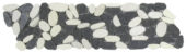 Mix White/Black Sliced Matte Pebble Interlocking Border | Alita Tile