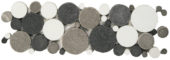 Mix White/Black/Grey Reconstituted Round Interlocking Border | Alita Tile