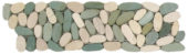 Mix White/Green Sliced Matte Pebble Interlocking Border | Alita Tile