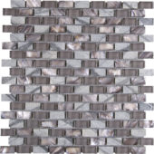 Mother Of Pearl Glass Marble Taupe Grey Mix Brick Mosaic | Alita Tile