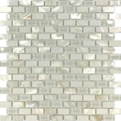Mother Of Pearl Glass Marble White Mix Brick Mosaic | Alita Tile