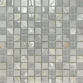 Mother Of Pearl Glass Marble White Mix Mosaic | Alita Tile