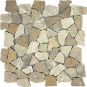 Onyx White/Red Opus Interlocking Mosaic | Alita Tile