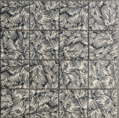 Palmtree Glazed Ceramic 3"X3" Black & White Mosaic | Alita Tile