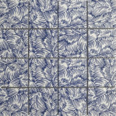 Palmtree Glazed Ceramic 3"X3" Cobalt Blue & White Mosaic | Alita Tile