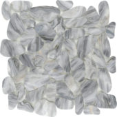 Reconstituted Stone Pebble Light Grey Mix Matte Interlocking Mosaic | Alita Tile