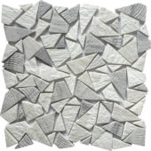 Reconstituted White Grey Mix Mini Opus Stone Mosaic | Alita Tile