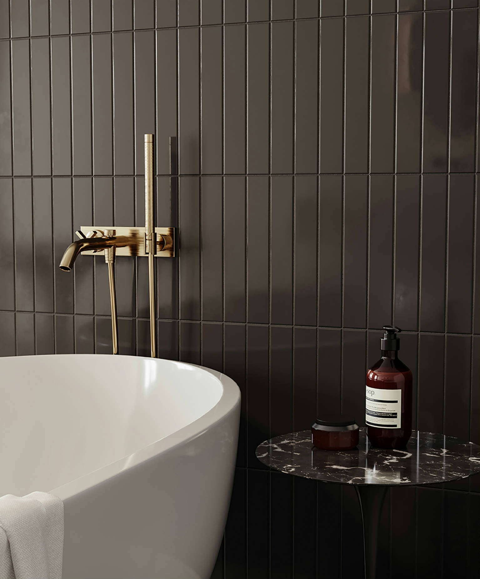 Traditions Retro Black Glossy 2x12  | Alita Tile