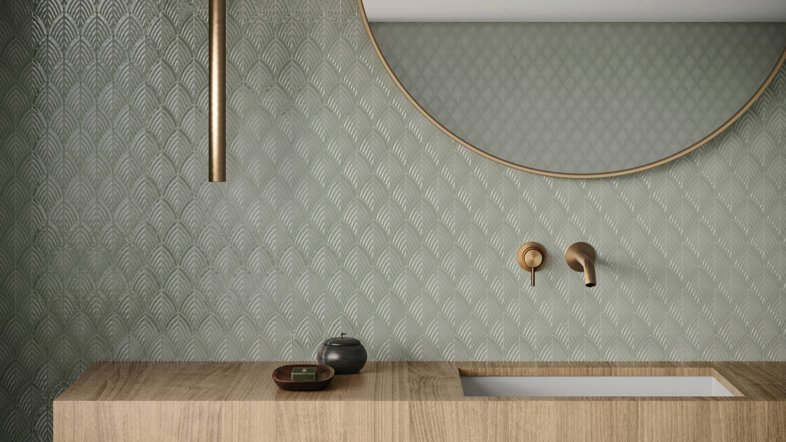 Traditions Soft Sage Glossy Scallop Mosaic 2 | Alita Tile