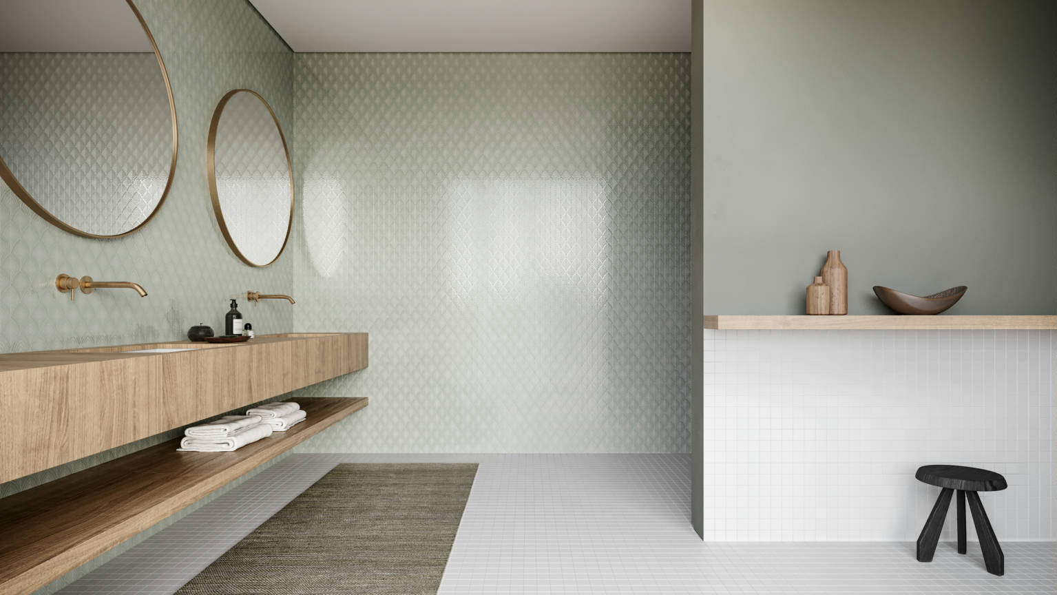 Traditions Soft Sage Glossy Scallop Mosaic | Alita Tile