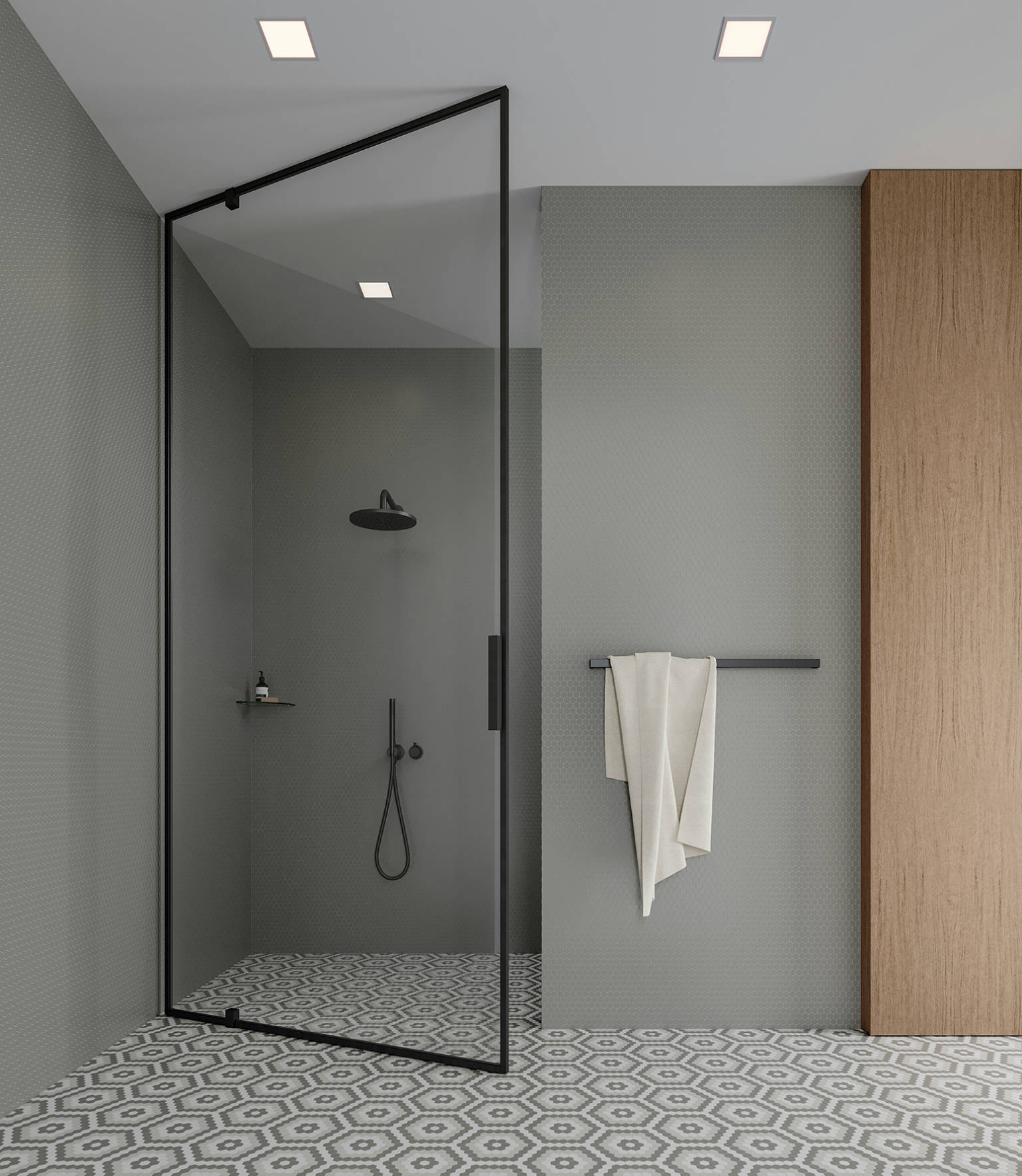 Traditions Taupe Matte 1in Hex Mosaic 2 | Alita Tile