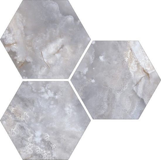 Treasure Blue Dream Onyx 6" Carved Hexagon | Alita Tile