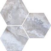 Treasure Blue Dream Onyx 6" Carved Hexagon | Alita Tile