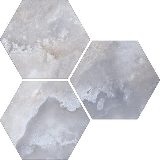 Treasure Blue Dream Onyx 6" Carved Hexagon | Alita Tile