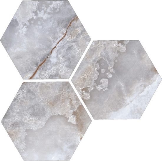 Treasure Blue Dream Onyx 6" Carved Hexagon | Alita Tile