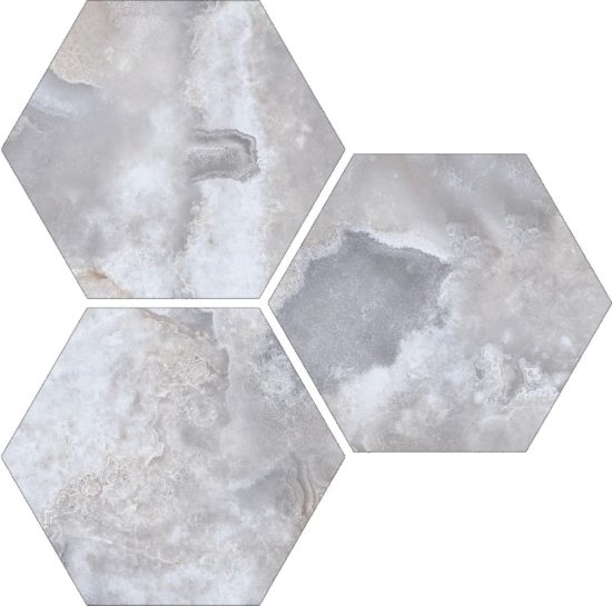 Treasure Blue Dream Onyx 6" Carved Hexagon | Alita Tile