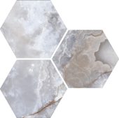Treasure Blue Dream Onyx 6" Carved Hexagon | Alita Tile