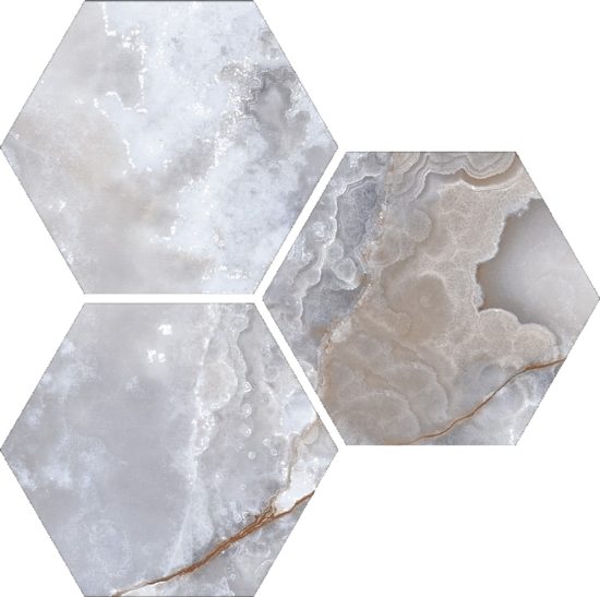 Treasure Blue Dream Onyx 6" Carved Hexagon | Alita Tile