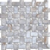 Treasure Blue Dream Onyx Polished Basketweave Mosaic | Alita Tile