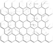 Treasure Ice White Marble 2x2 Carved Hexagon Mosaic | Alita Tile