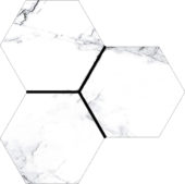 Treasure Ice White Marble 6" Carved Hexagon | Alita Tile
