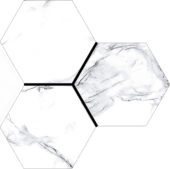Treasure Ice White Marble 6" Carved Hexagon | Alita Tile