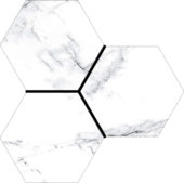 Treasure Ice White Marble 6" Carved Hexagon | Alita Tile