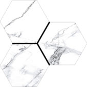 Treasure Ice White Marble 6" Carved Hexagon | Alita Tile