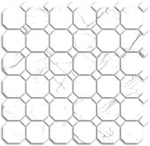Treasure Ice White Marble Polished Octagon/Dot Mosaic | Alita Tile