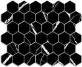 Treasure Midnight Nero 2x2 Polished Hexagon Mosaic | Alita Tile