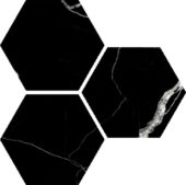 Treasure Midnight Nero 6" Carved Hexagon | Alita Tile
