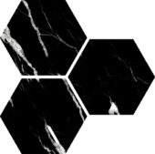 Treasure Midnight Nero 6" Carved Hexagon | Alita Tile