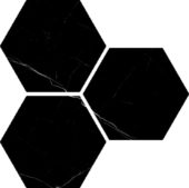 Treasure Midnight Nero 6" Carved Hexagon | Alita Tile