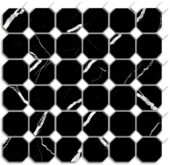 Treasure Midnight Nero Polished Octagon/Dot Mosaic | Alita Tile