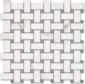 Treasure Statuario Polished Basketweave Mosaic | Alita Tile