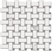 Treasure Statuario Polished Basketweave Mosaic | Alita Tile