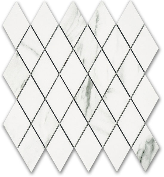 Treasure Statuario Polished Diamond Mosaic | Alita Tile